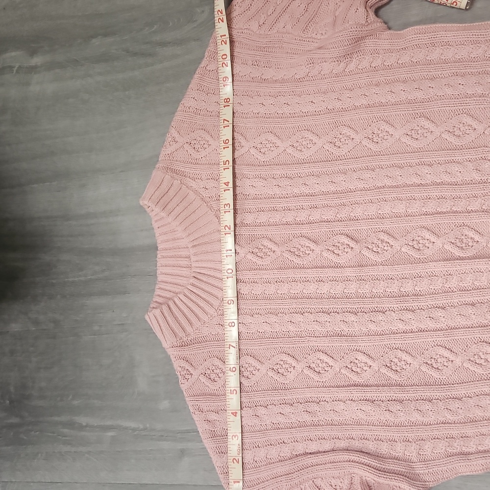 GAP X Loveshack Fancy Light Pink Cable Knit Women's Sweater - Picture 7 of 7